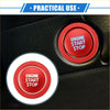 Red circular engine start stop button cover ring kit for toyota avalon 2019-2022 with metallic rim shown lit and unlit
