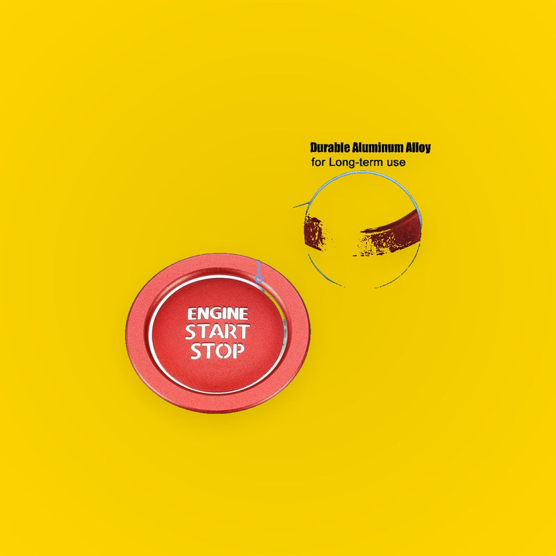 Engine Start Stop Button Cover Ring Kit for Toyota Avalon (2019-2022) Red