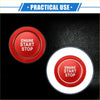 Red circular engine start stop button cover ring kit for Toyota Highlander with white lettering non illuminated and illuminated versions
