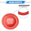 Red circular engine start stop button cover ring made of durable aluminum alloy for toyota highlander