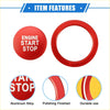 Red aluminum alloy engine start stop button cover ring kit with polished finish and white lettering for toyota highlander
