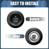 Black leather textured engine start stop button cover set with silver metallic ring for toyota alphard 30 series 2015-2020