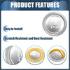 Silver engine start stop button cover set with brushed metal finish and engraved text for toyota alphard 30 series