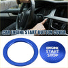 Blue metallic engine start stop button cover engraved in white for Toyota Alphard 30 series engine start stop set