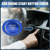 Blue metallic engine start stop button cover with silver engraved lettering for toyota alphard 30 series