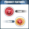 Engine start stop button cover set for toyota vellfire 30 series red circular metallic finish with white power label and yellow ring