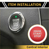 Chrome finished engine start stop button switch knob cover for toyota tacoma with green light and red alternative version