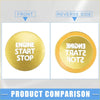 Gold-colored circular engine start stop ignition button cover for toyota tacoma 2016-2021 shown front and back side