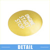 Gold-colored circular engine start stop ignition button cover with white embossed lettering for toyota tacoma 2016-2021