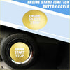 Gold engine start stop ignition button cover with chrome bezel and white lettering for toyota tacoma 2016-2021