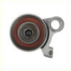 Silver metal engine timing belt tensioner pulley with red rubber inner ring and hex bolt for toyota tacoma 4runner