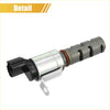 Backside view of silver and black metal engine variable valve timing control solenoid with molded connector for toyota 4runner