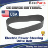 Black ribbed electric power steering drive belt with serrated edges for eps rack and pinion in chevrolet silverado gmc yukon