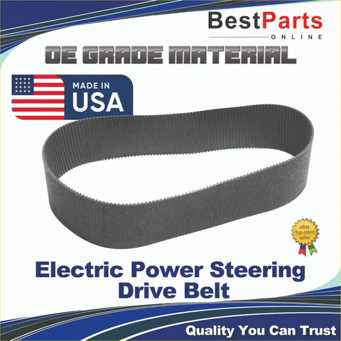 Black ribbed electric power steering drive belt with serrated edges for eps rack and pinion in chevrolet silverado gmc yukon