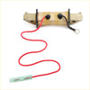 Red insulated exciter coil wire with clear connector and black terminals attached to a beige component for nissan tohatsu engines