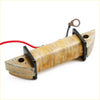 Yellowish-brown insulated exciter coil with red wiring and copper ring terminal for nissan tohatsu 2-stroke outboard