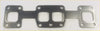 Metallic silver exhaust manifold gasket with three rectangular openings and bolt holes for ford ranger everest mazda bt-50