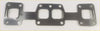 Black metal exhaust manifold gasket with three rectangular openings and bolt holes for ford ranger everest mazda bt50