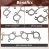 Metallic silver exhaust manifold header gaskets with precise cutouts for toyota 4runner 2003-2009 high temp use