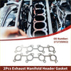 Two silver metallic exhaust manifold header gaskets with circular cutouts for toyota 4runner 2003-2009