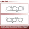 Silver metallic exhaust manifold header gasket with three circular openings for toyota aygo 1.0 2005-2019