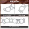 Silver metallic exhaust manifold header gasket for toyota scp92-bexek with precise cutouts and reinforced edges