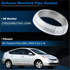 Silver textured exhaust pipe donut gasket for toyota prius 2001-2009 1.5l shown from the back side