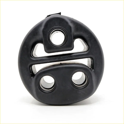 Black rubber circular engine mount with multiple holes for exhaust pipe support on toyota hilux 2005-2015