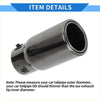 Shiny black chrome exhaust tip with cylindrical shape and two bolts for toyota land cruiser prado 150 inlet back view