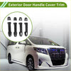 Black carbon fiber exterior door handle cover trim for white toyota alphard 2015-2021 shown from the back side