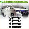 Black gloss exterior door handle cover trim for Toyota Alphard 2015-2021 shown from back side