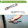 Chrome-finished exterior door handle cover trim for toyota alphard 2015-2021 with sleek design and red accent stripe