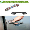 Carbon fiber textured exterior door handle cover trim with red accent stripes for toyota highlander 2015-2019