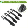 Black carbon fiber textured exterior door handle cover trims for toyota highlander 2015-2019