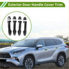 Black carbon fiber textured exterior door handle cover trim for silver toyota highlander 2015-2019 suv