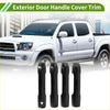 Black carbon fiber exterior door handle cover trim for toyota tacoma 2024-2025 trucks shown from the back side