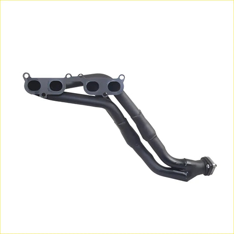 Black automotive extractor manifold with four circular inlets and curved tubular design for toyota hilux 3rz-fe 2wd gasket