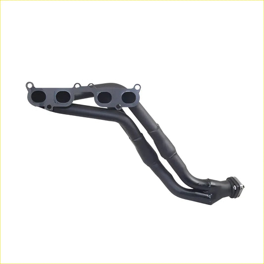 Black automotive extractor manifold with four circular inlets and curved tubular design for toyota hilux 3rz-fe 2wd gasket