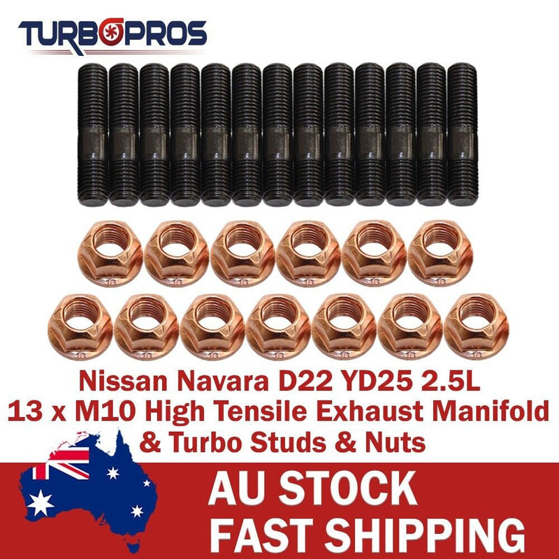 Nissan Navara D22 YD25 2.5L High Tensile Exhaust Manifold & Turbo Stud Kit