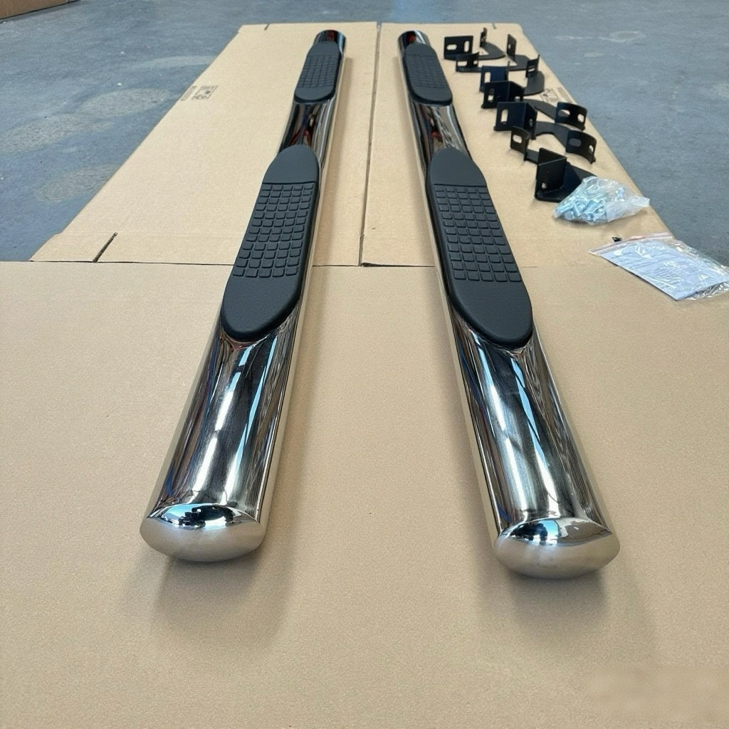 4‑inch Oval Stainless Steel Running Board for D‑Max Double Cab