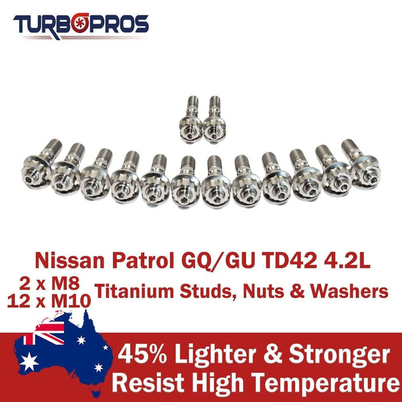 Nissan Patrol GQ / GU TD42 4.2L Titanium Exhaust Manifold & EGR Stud Kit
