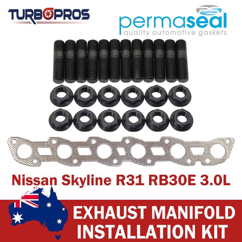 Nissan Skyline R31 3.0L Permaseal Exhaust Manifold Installation Studs&Gasket