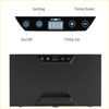 Black digital control panel with illuminated buttons for temperature settings on family outdoor kitchen perfect for offroad cookouts