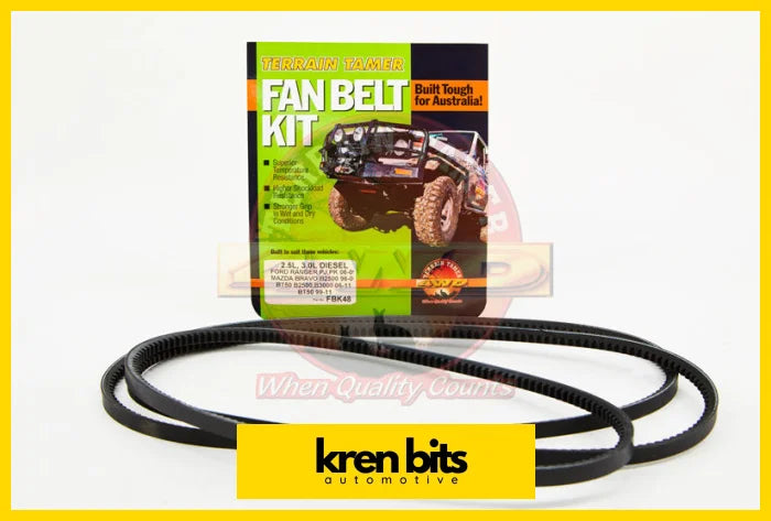 Fan Belt Kit With A/C - Terrain Tamer Ford Ranger/Mazda Bt-50 2006-2011 2.5L 3.0L