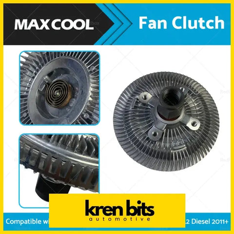Maxcool fan clutch with circular metallic design and radial fins for ford ranger px and mazda bt50 up ur 2.2 3.2
