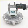 Silver aluminum radiator fan clutch with ribbed circular design and bolted mounting for nissan datsun laurel cedric