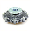 Silver-colored aluminum fan coupling with central mounting plate and radial fins for Nissan Datsun Laurel Cedric
