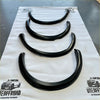 Black glossy fender flares ford ranger px2 2016-2018 3.5 inch smooth style matte finish arranged on white sheet