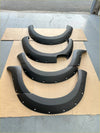 Black matte-finish lychee texture fender flares with silver bolts for ford ranger px1 2012-2015