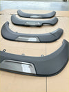 Black plastic fender flares with glossy chrome accent strip and grey layer surface for toyota hilux 2015-2020 oem style